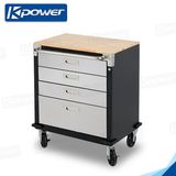 28 Inch 4 Drawers Wooden Top Metal Rolling Cabinet Tool Chest