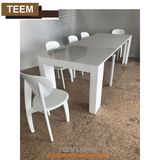 Modern Extending Console Table with Mirror / White Console Table