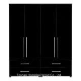 Traditional Black Bedroom Combination 4 Door Wardrobe (WB79)