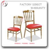 Red PU Leather Cushion Lacquer Napoleon Chair (AT-172)