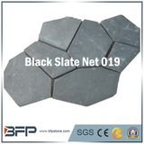 Natural Outdoor Garden Meshed Slate Cobble Stone Black Landscape Material