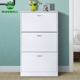 3 Tier Wood Modern Shoe Cabinet Home Furniture in Particle Board