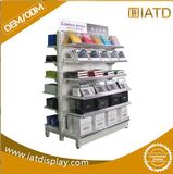 Free Standing 2 Sided Metal Material Hooks Pegboard Display Rack