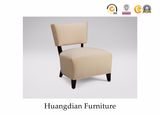 PU Leather Lobby Furniture Wooden Feet Armchair (HD737)