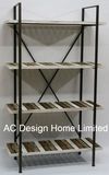 4 Tier Antique Vintage Decorative Wooden/Metal Movable Book Shelf