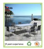 Tempered Glass Outdoor Dining Tables with Stainless Steel Frame