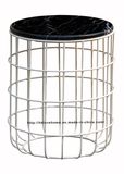 Morden Industrial Dining Coffee Metal Wire Marble Top Table