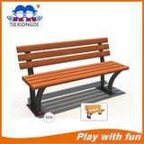 Outdoor Wood Plastic Composite Patio Bench with Metal Bench Legs