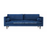 Modern Living Room 3 Seater Velvet Wooden Sofa
