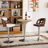 Bentwood Chromed Base Gaslift PU Bar Stool Chair
