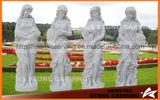 Four Season Gold Statues in White Carrara Marble
