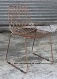 Classic Metal Restaurant Garden Leisure Stackable Side Wire Dining Chairs