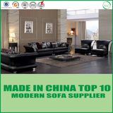 Luxury Home Furniture Elegant Black Leather Sofa 3+2+1+1