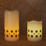 Home Decor Wavy Top Flameless LED Pillar Candles 3-Pack, Real Wax