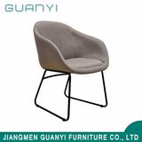 Metal Leg Fabric Back Dining Arm Chairs