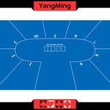 100% Polyester Fabric Standard Poker Table Layout Texas Holdem Poker Oval Table Layout - 10p Blue Color Ym-Dz01b1