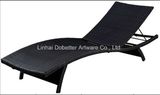 Folding Aluminum Deluxe Rattan Lounger