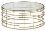 Rose Gold Finish Coffee Tea Table with Tempered Glass Top
