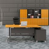 2017 New Design Stylish Solid Bamboo Grain Wood Panel Height Adjustable Office Desk for Office Furniture