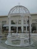 Antique White Carrara Qu Yang Stone Sculpture Marble Gazebo (SY-G002)