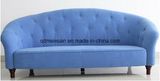Contracted and Contemporary Sitting Room Office Hotel Three Creative Fashion Sofa Blue Cloth Art Sofa Real Wood Modern Sofa (M-X3290)