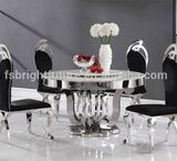Modern Glass Dining Table and Stainless Steel Dining Table