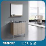 Hot Sale Wood Veneer Bathroom Furniture with Sink