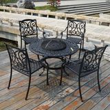 Outdoor Furniture Cast Aluminum Dining Table and Chair for BBQ