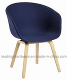 Upholstery Nerd Chair with Natural Wood Leg