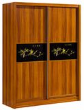 2 Sliding Door Wardrobe Bedroom Wardrobe Padauk Wood Color Wardrobe