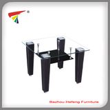 MDF Legs Square Glass Dining Table (DT082)
