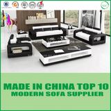 Contemporary Furniture Modern Living Room Leather Wooden Sofa