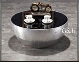 Round Coffee Table with Tempered Glass Top