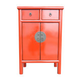Antique Chinese Red Wooden Side Cabinet Lwb754