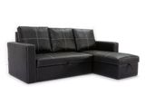 Extended Leather Sofa Bed for Home Living Room Furniture (HC009)