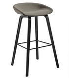 Plastic PP Hay Bar Counter Stool with Solid Wood Base