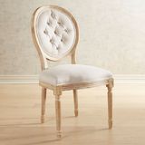 Antique French Style Hand-Tufted Dining Chair (W13695)