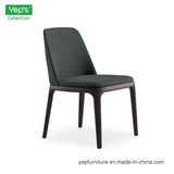 Solid Wood Dining Chair Without Armrest High Density Foam Cushion Seat