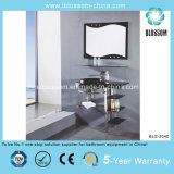 Floor Standing Lacquer Glass Washing Basin Vanity with Mirror (BLS-2040)