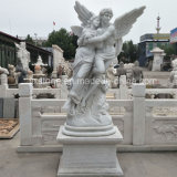 White Marble Carving Large Angel Sculpture for Outdoor Garden