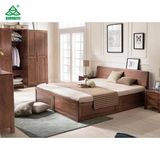 European Style Pine Solid Wood Bedroom Furniture Sets King Size High Grade 186