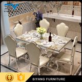 Restaurant Furniture Metal Base Marble Top Dining Table Hotel Table