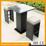 High-End Outdoor/Indoor Pub Bistro Furniture Rattan Bar Chair and Table