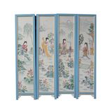 Chinese Antique Wood Blue Screen