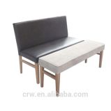 Rch-4318 Wooden Fabric Bench Chair with Ottoman