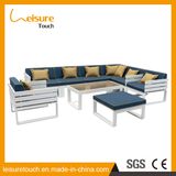 Modern Vintage Hotel Home Plastic Wood Patio Blue Aluminum Sofa Set Leisure Outdoor Garden Furniture