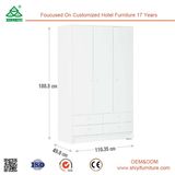 White Body Oak Modern Top Home Furniture Three Wardrobe