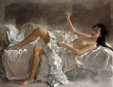 Hand Painted Wall Decor Art Naked Girl Painting on Canvas