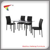 2017 Hot Sale Cheap Black Glass Dining Set (DT058)