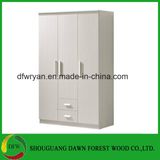 Two Drawers White Bedroom MDF Wardrobe/Closet Customized